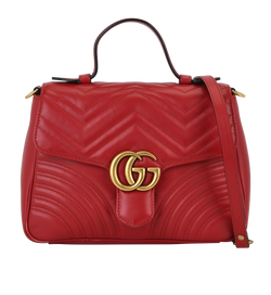 Small GG Marmont Top Handle, Leather, Red, 498110204991, DB/S/E, 3*